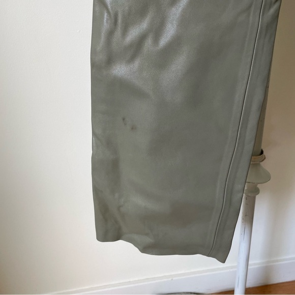 AERON Faux Leather Green Flare Leg Bootcut High Rise Pants NWT Sz HU 36/US Small - Picture 7 of 11